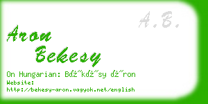 aron bekesy business card